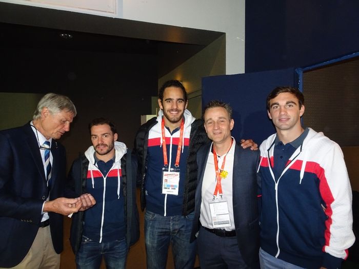 Animateur événementiel Tournoi des 6 Nations au Stade de France Village Officiel FFR, promotion du Rugby à 7 avec Jean-Claude Skrela, Terry Bouhraoua, Jonathan Laugel et Jean-Pascal Barraque samedi 18 mars 2017