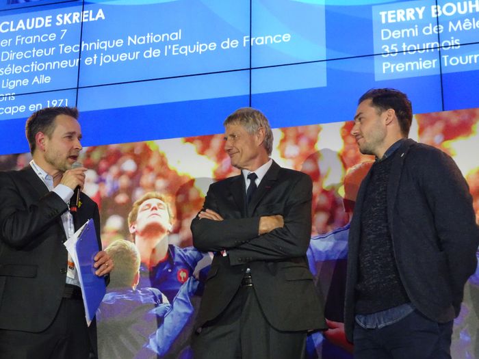 Animateur événementiel Tournoi des 6 Nations match France-Angleterre avec Jean-Claude Skrela et Terry Bouhraoua au Stade de France samedi 19 mars 2016