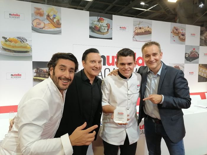 Animateur événementiel Finale de la Nutella Academy à Paris présidée par le chef Grégory Cohen avec Jean-Marc Généreux et le grand gagnant Arthur Viel octobre 2021